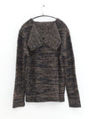 SWAYING 25 Autumn/Winter Neckline Detail Silk Wool Blend Oversized Sweater SW-SW25AW1T26C1S2-HEI Black